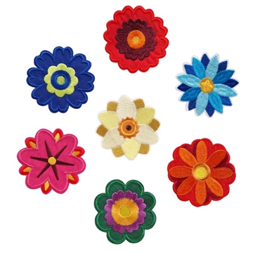 Strygemærker blomster 7 stk. 7x7 cm 